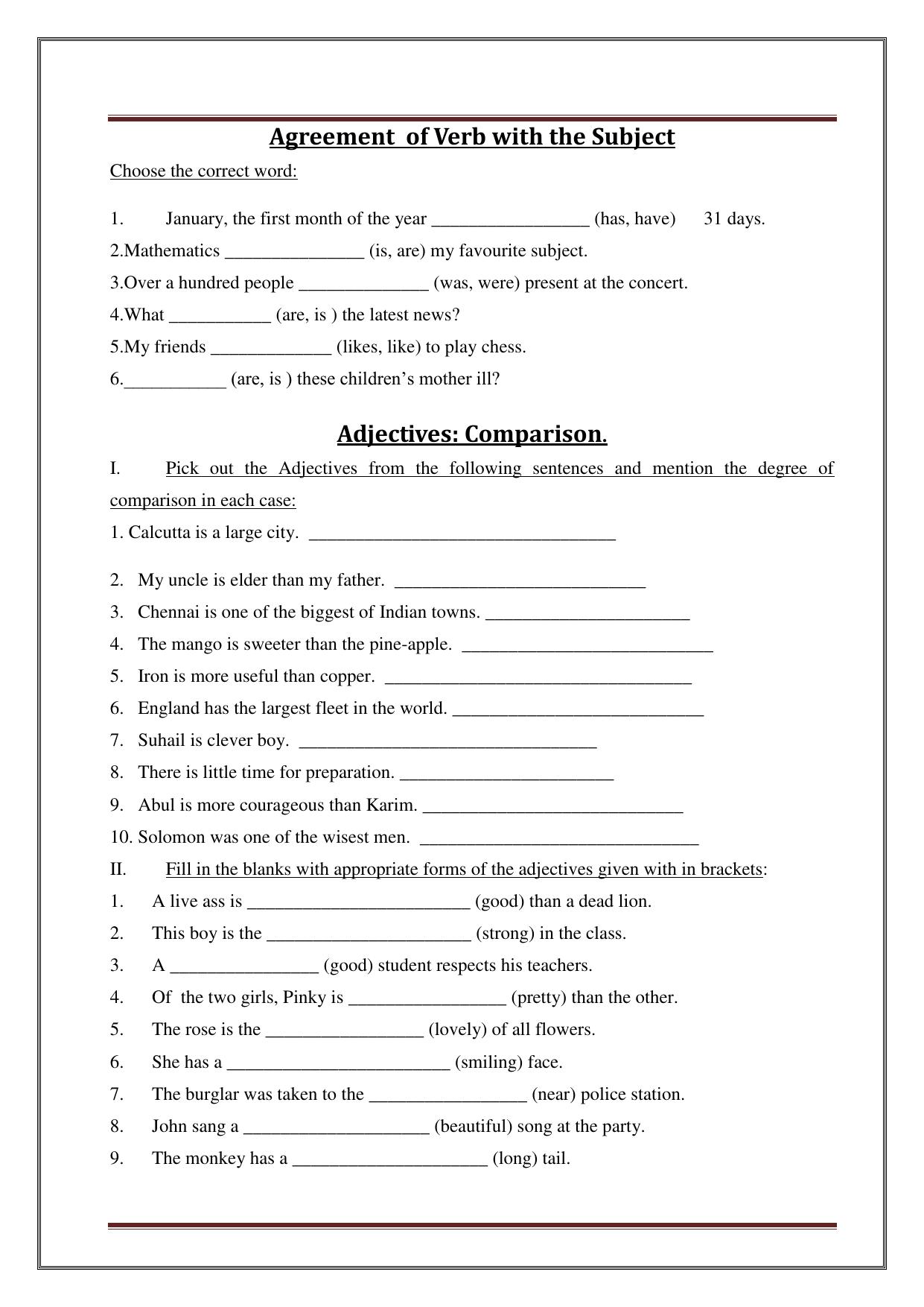 Worksheet for Class 4 English Assignment 25 - Page 10
