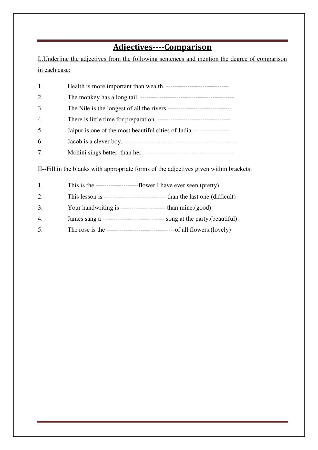 Worksheet for Class 4 English Assignment 25 - Page 11