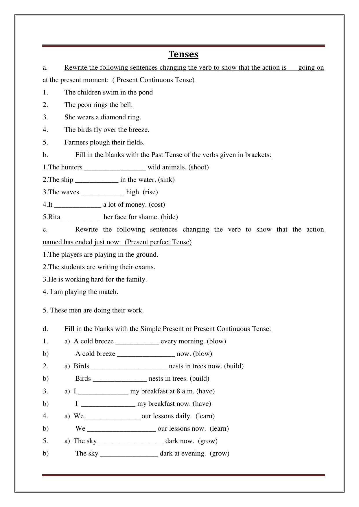 Worksheet for Class 4 English Assignment 25 - Page 14