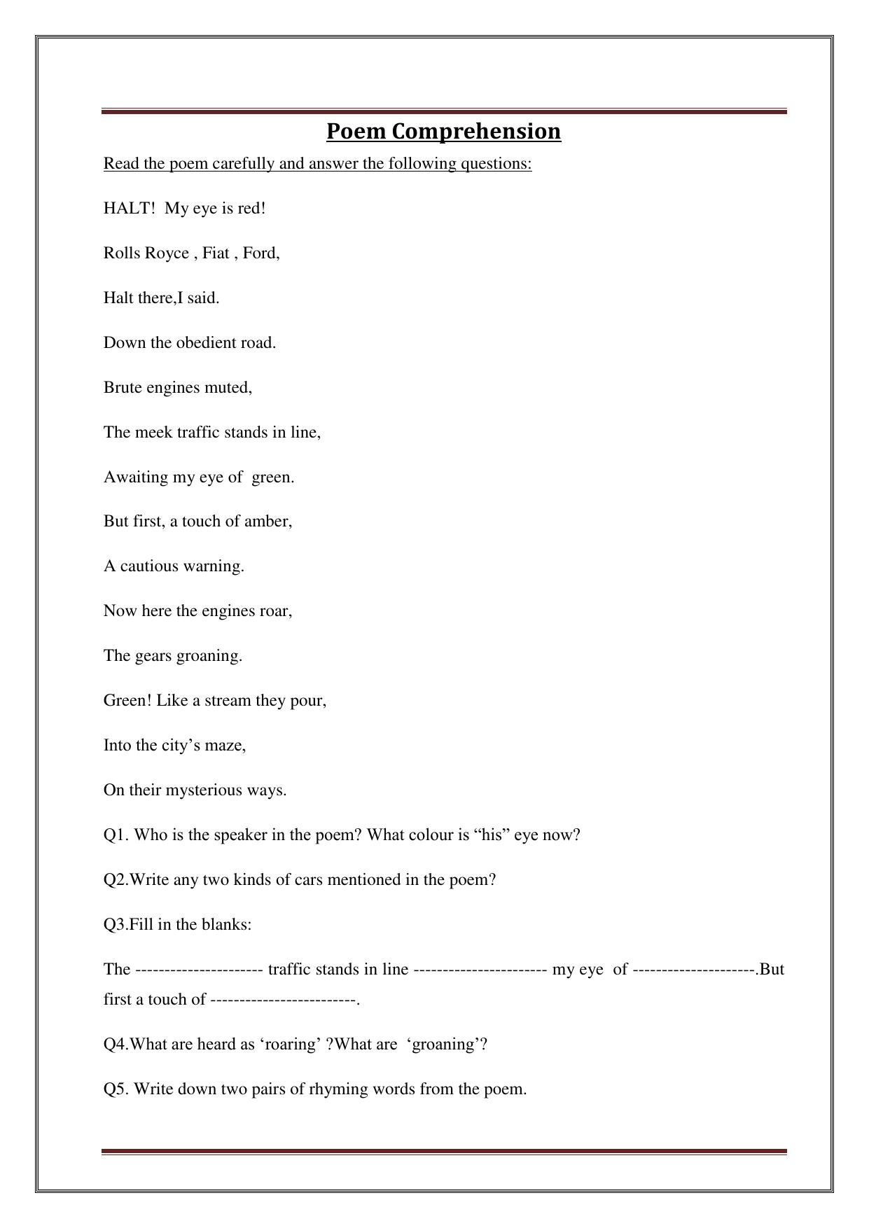 Worksheet for Class 4 English Assignment 25 - Page 17
