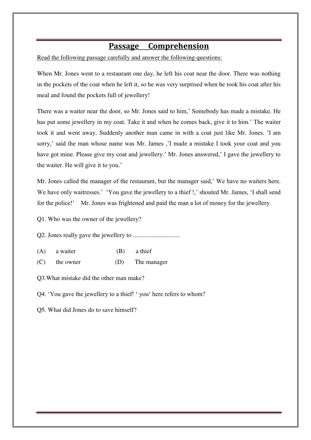 Worksheet for Class 4 English Assignment 25 - Page 18