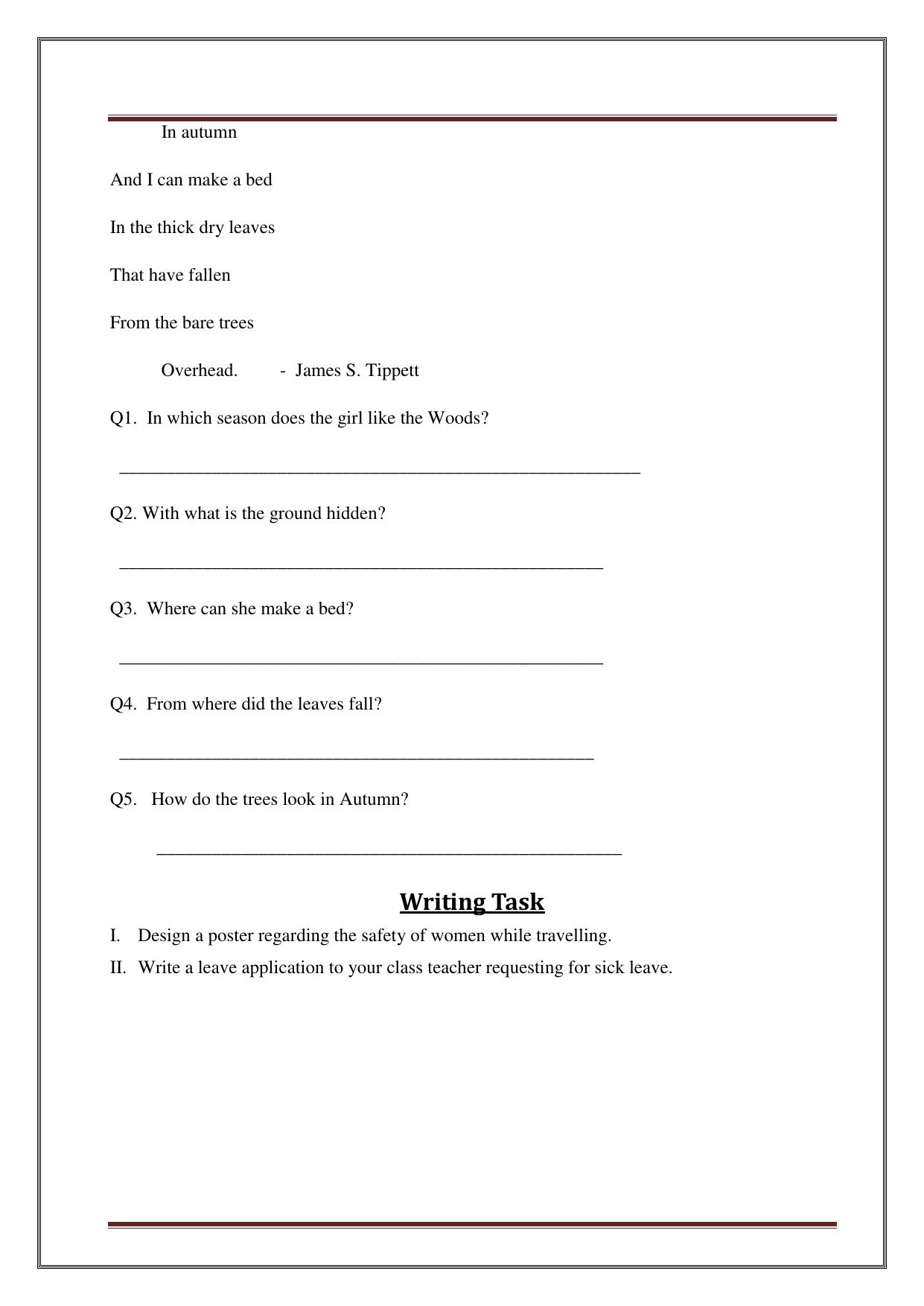 Worksheet for Class 4 English Assignment 25 - Page 23