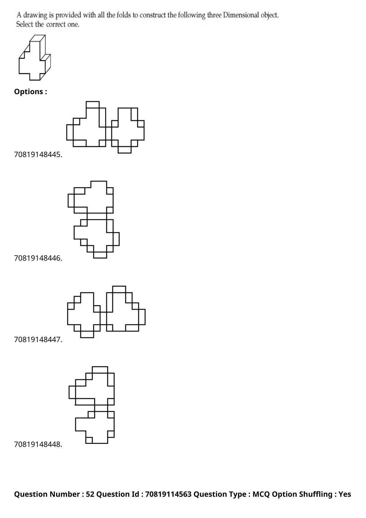 JEE Mains 2021: B Arch & B Planning Assamese (Shift 2) 23-02-2021 Question Paper - Page 57