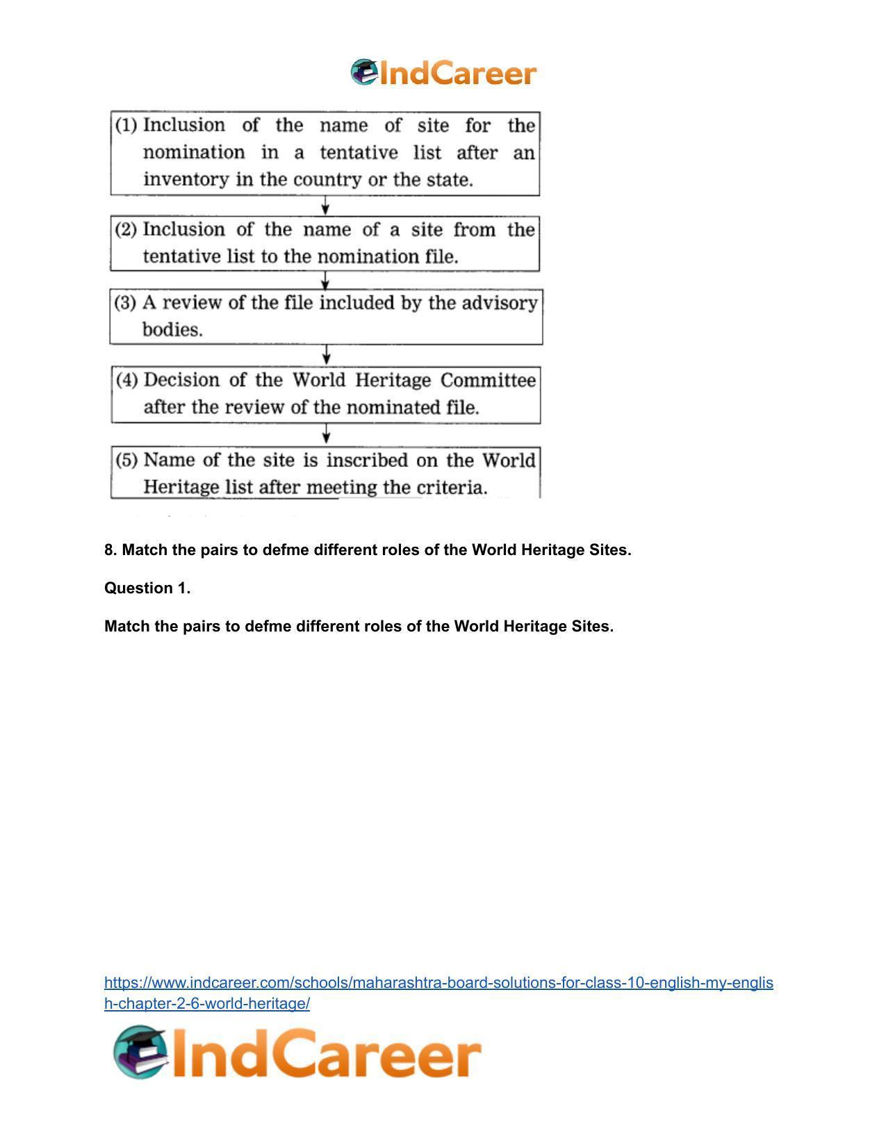 Maharashtra Board Solutions for Class 10- English (My English): Chapter 2.6- World Heritage - Page 13