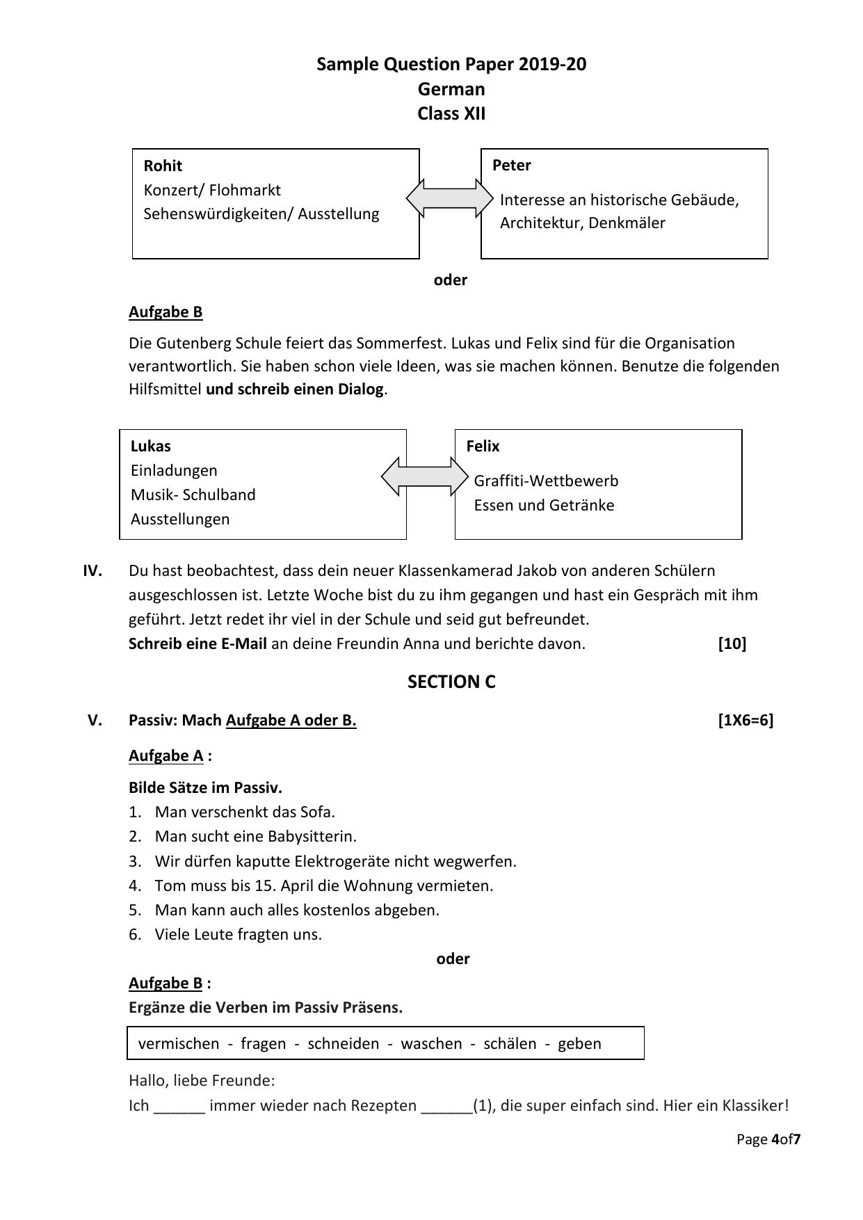 CBSE Class 12 German Skill Education-Sample Paper 2019-20 - Page 4