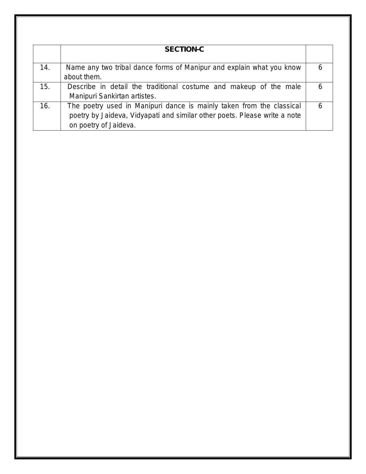 CBSE Class 12 Dance Manipuri Sample Paper 2024 - Page 4