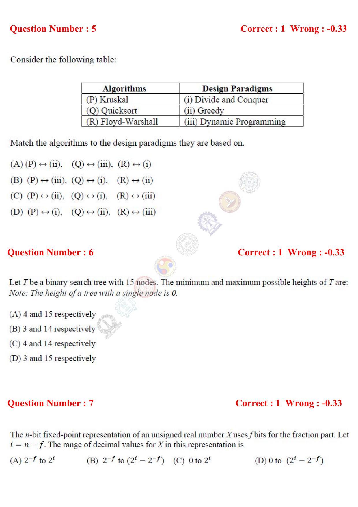 GATE 2017 Computer Science and Information Technology (CS) Question Paper with Answer Key - Page 5
