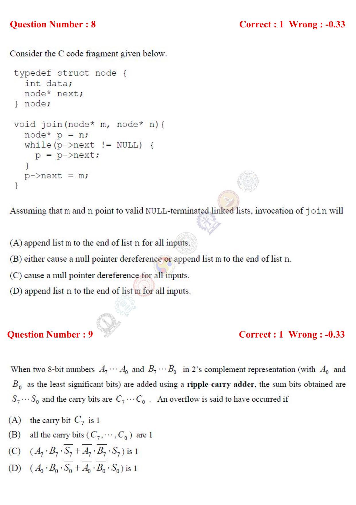 GATE 2017 Computer Science and Information Technology (CS) Question Paper with Answer Key - Page 6