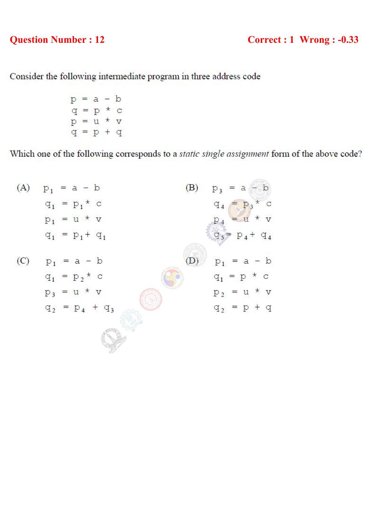 GATE 2017 Computer Science and Information Technology (CS) Question Paper with Answer Key - Page 8