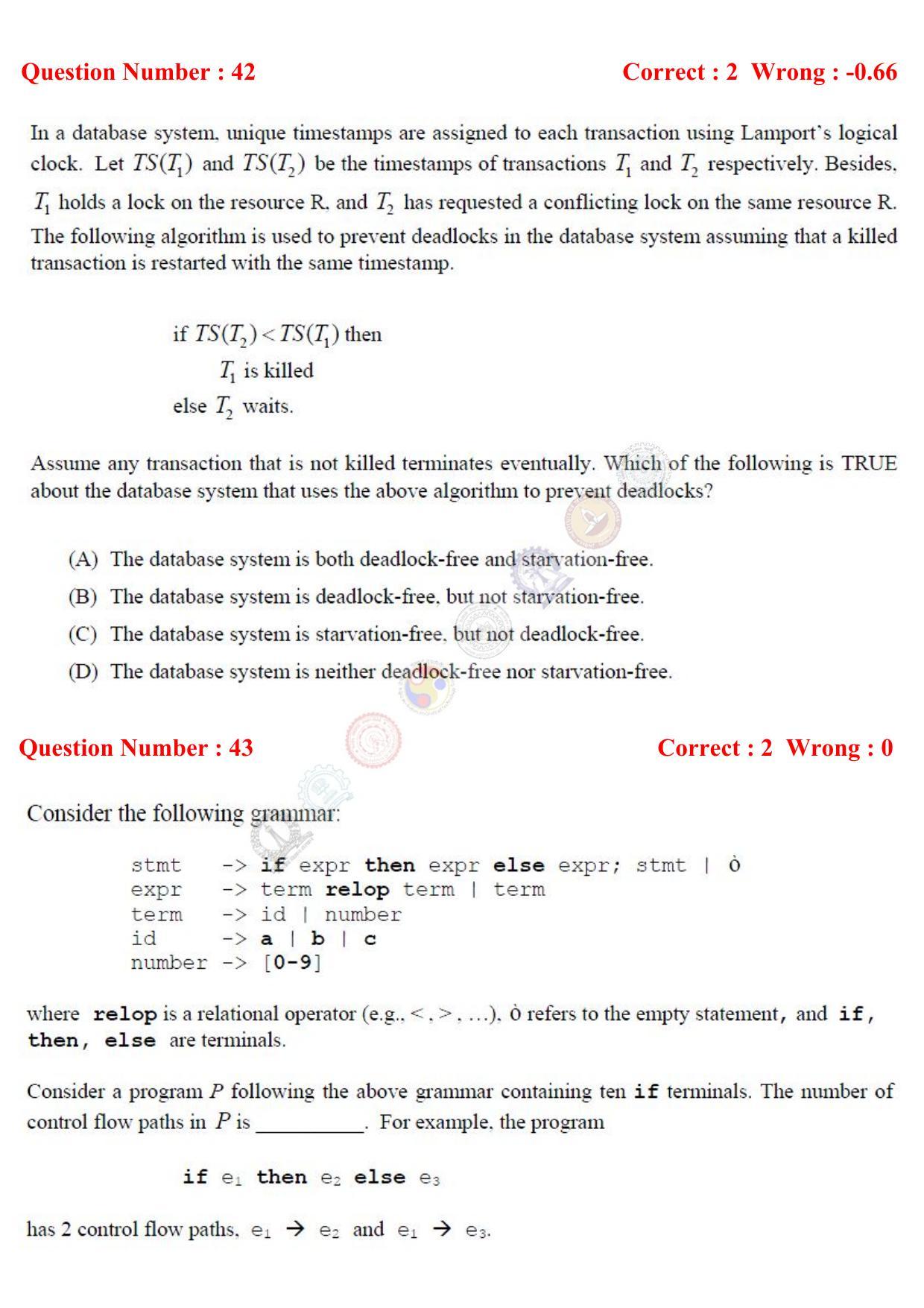 GATE 2017 Computer Science and Information Technology (CS) Question Paper with Answer Key - Page 20