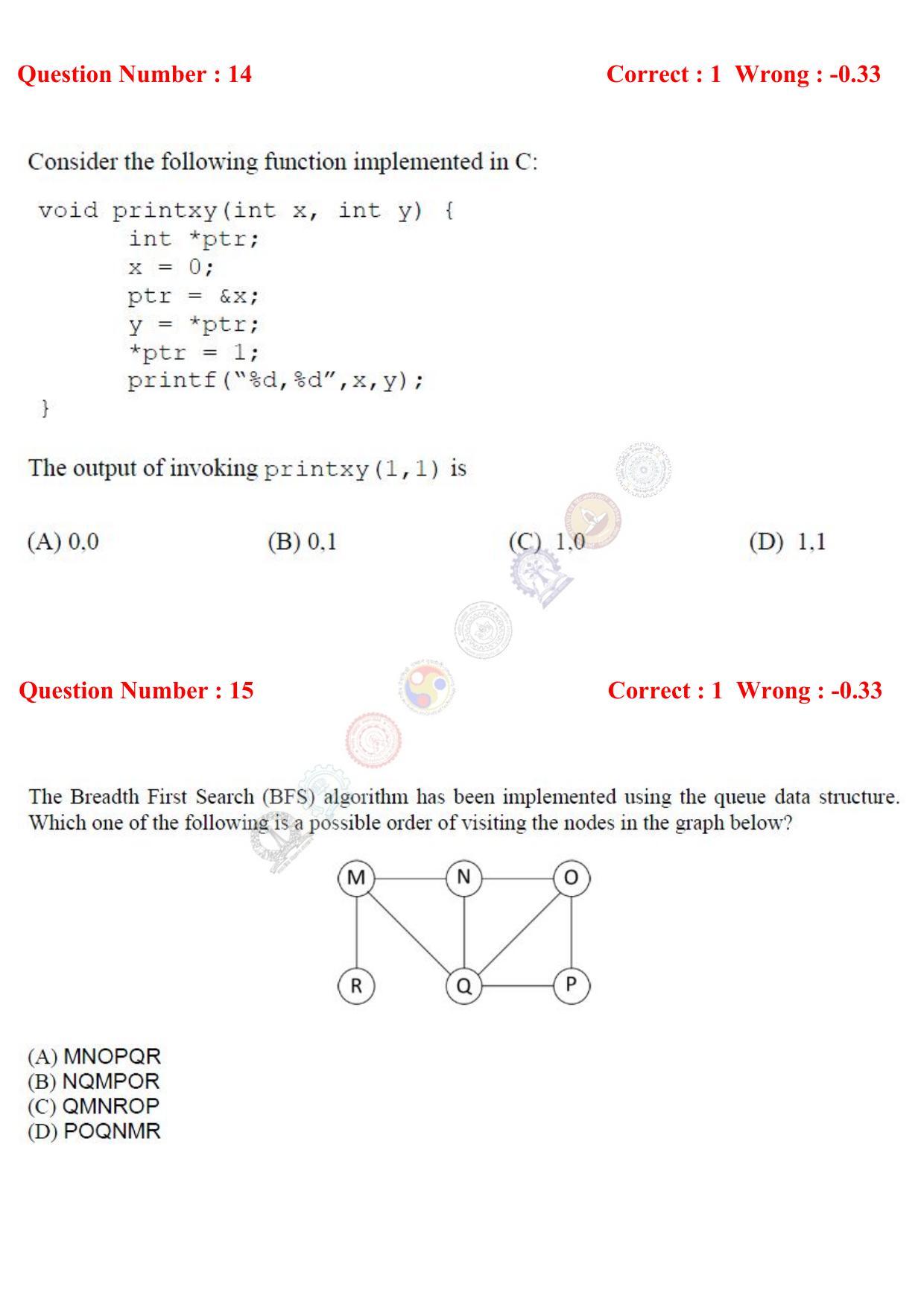 GATE 2017 Computer Science and Information Technology (CS) Question Paper with Answer Key - Page 37