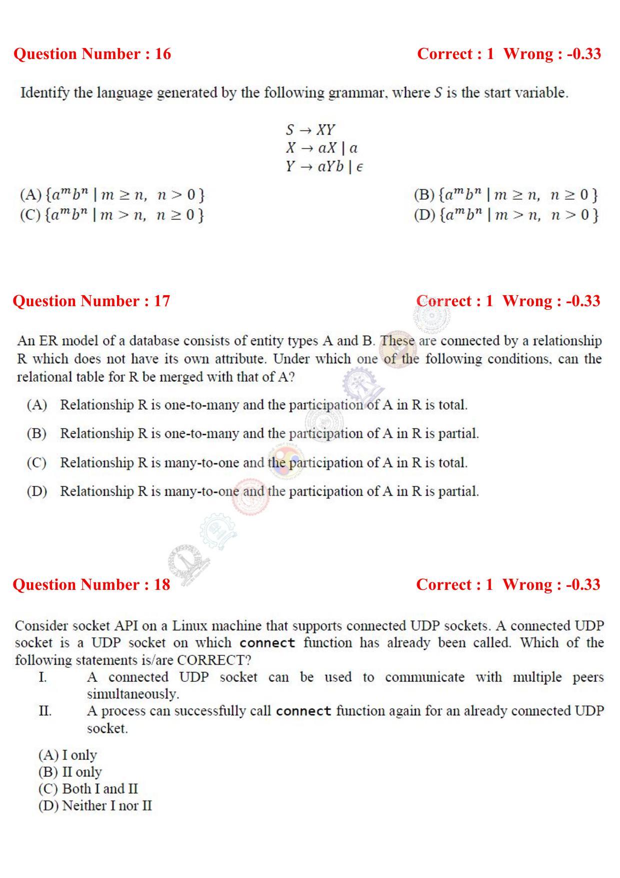 GATE 2017 Computer Science and Information Technology (CS) Question Paper with Answer Key - Page 38