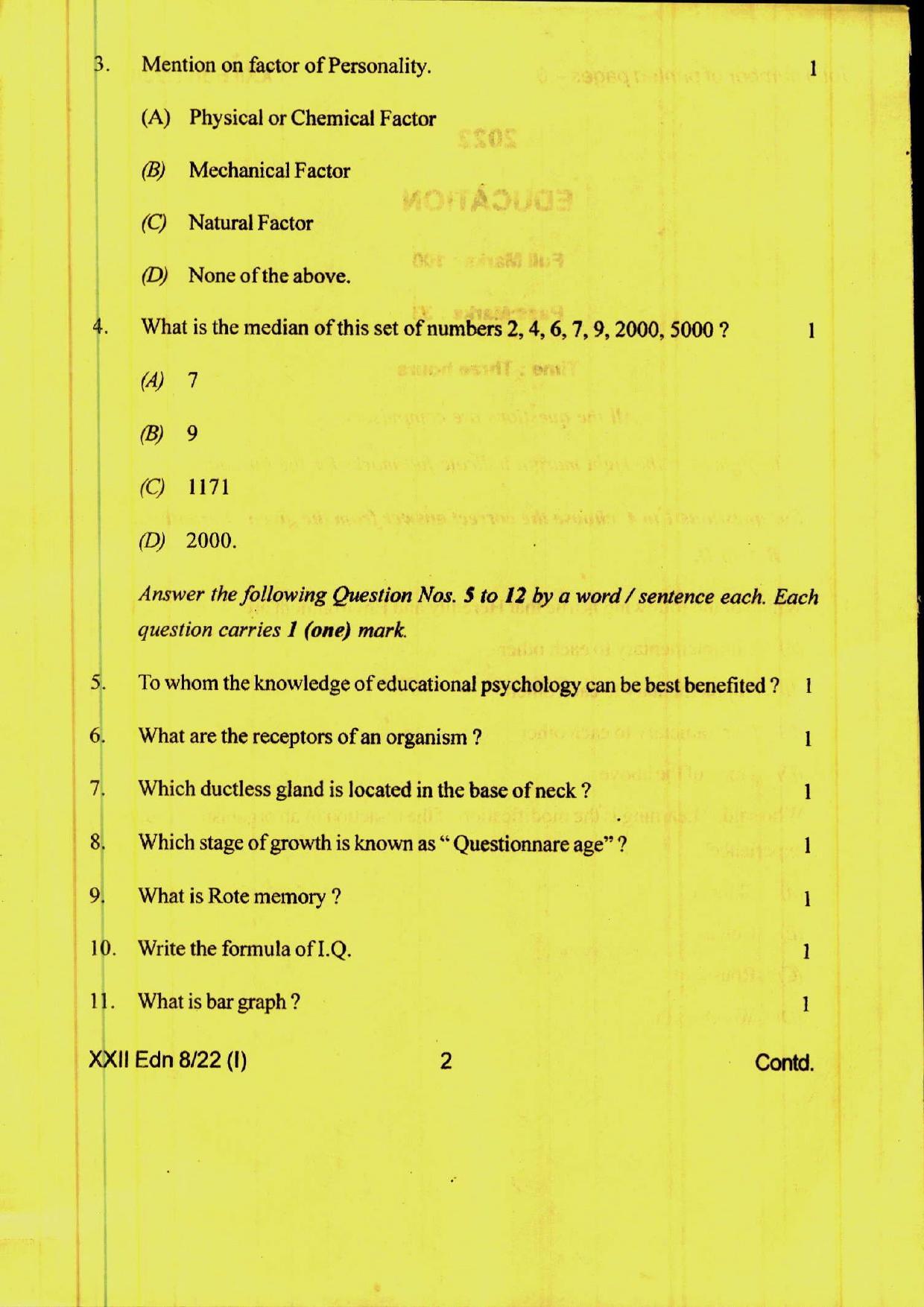 COHSEM 12th Question Papers Improvement 2022 Education - Page 2