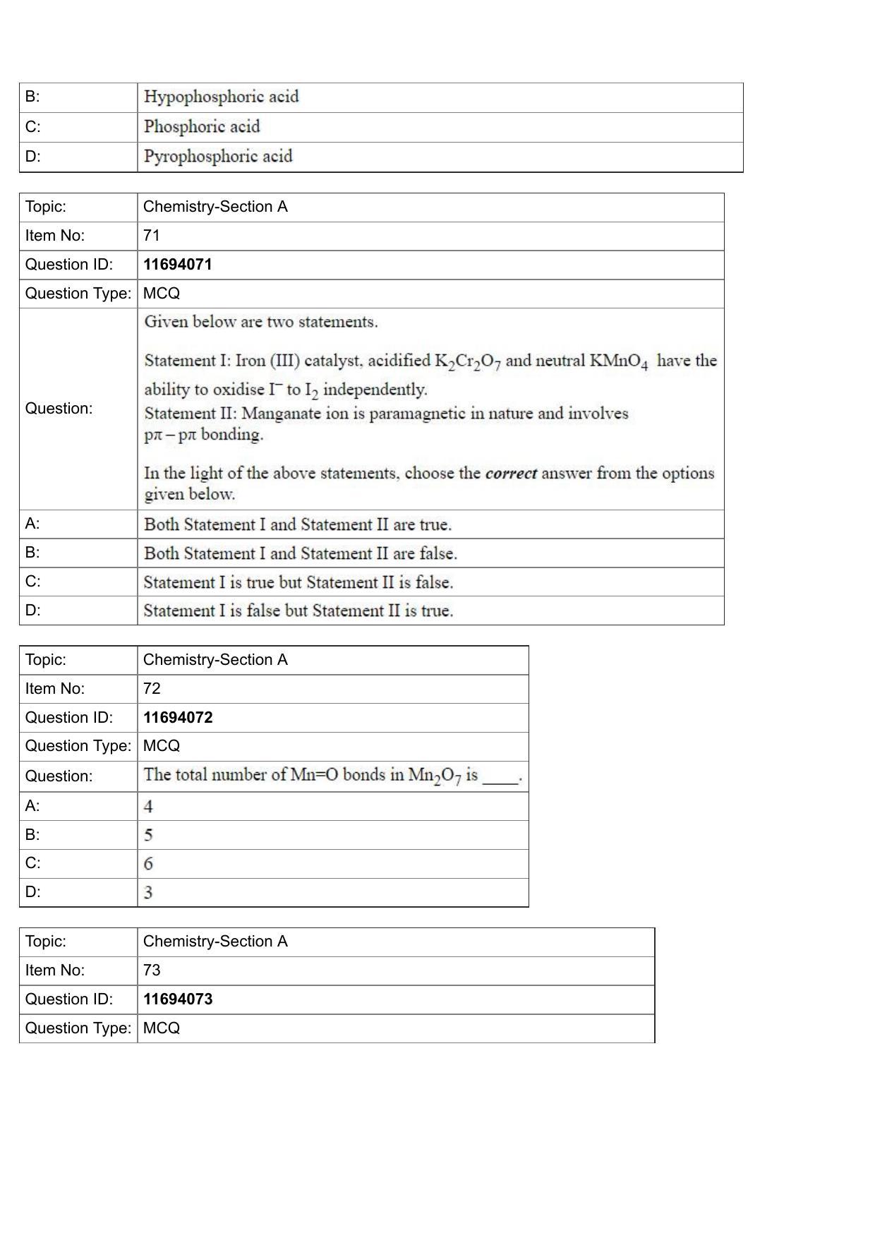 JEE Mains 2022: BTech English (Shift 1) 27-07-2022 Question Paper - Page 25