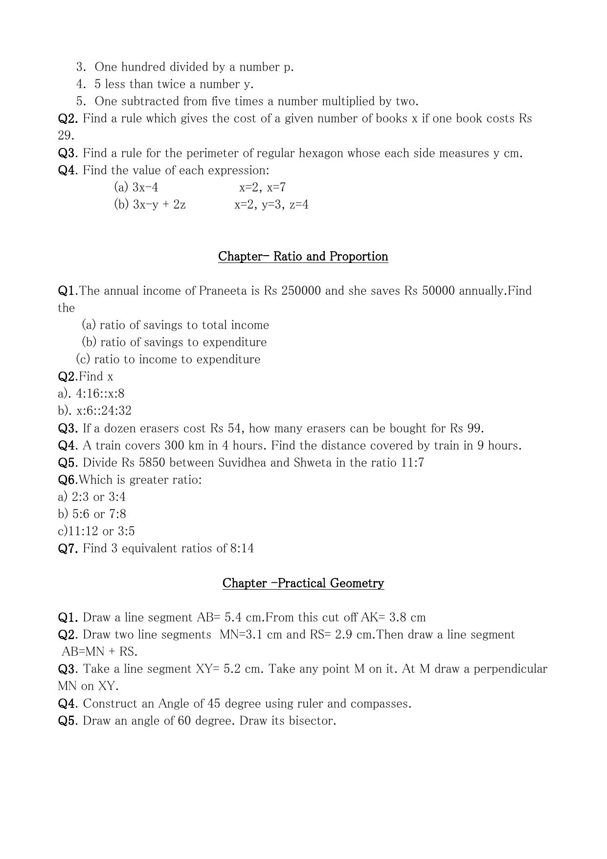 CBSE Worksheets for Class 6 Maths Assignment 7 - Page 3