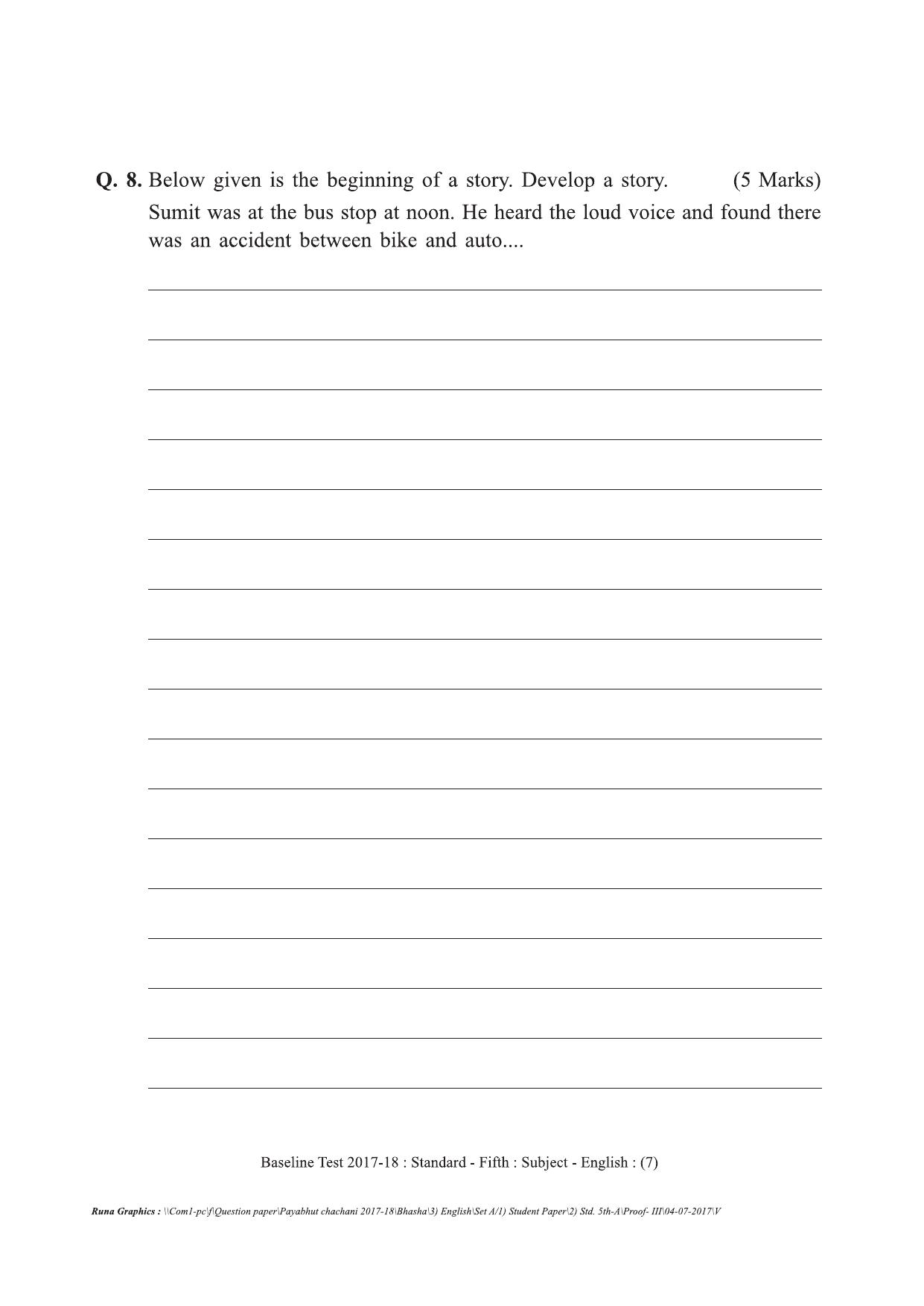 Maharashtra Board Class 5 English इंग्रजी Set A (संच-अ) Question Bank - Page 7