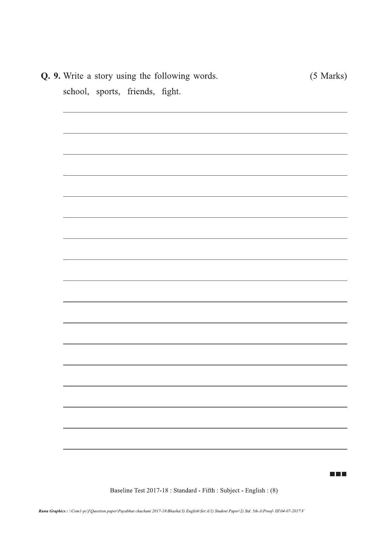 Maharashtra Board Class 5 English इंग्रजी Set A (संच-अ) Question Bank - Page 8