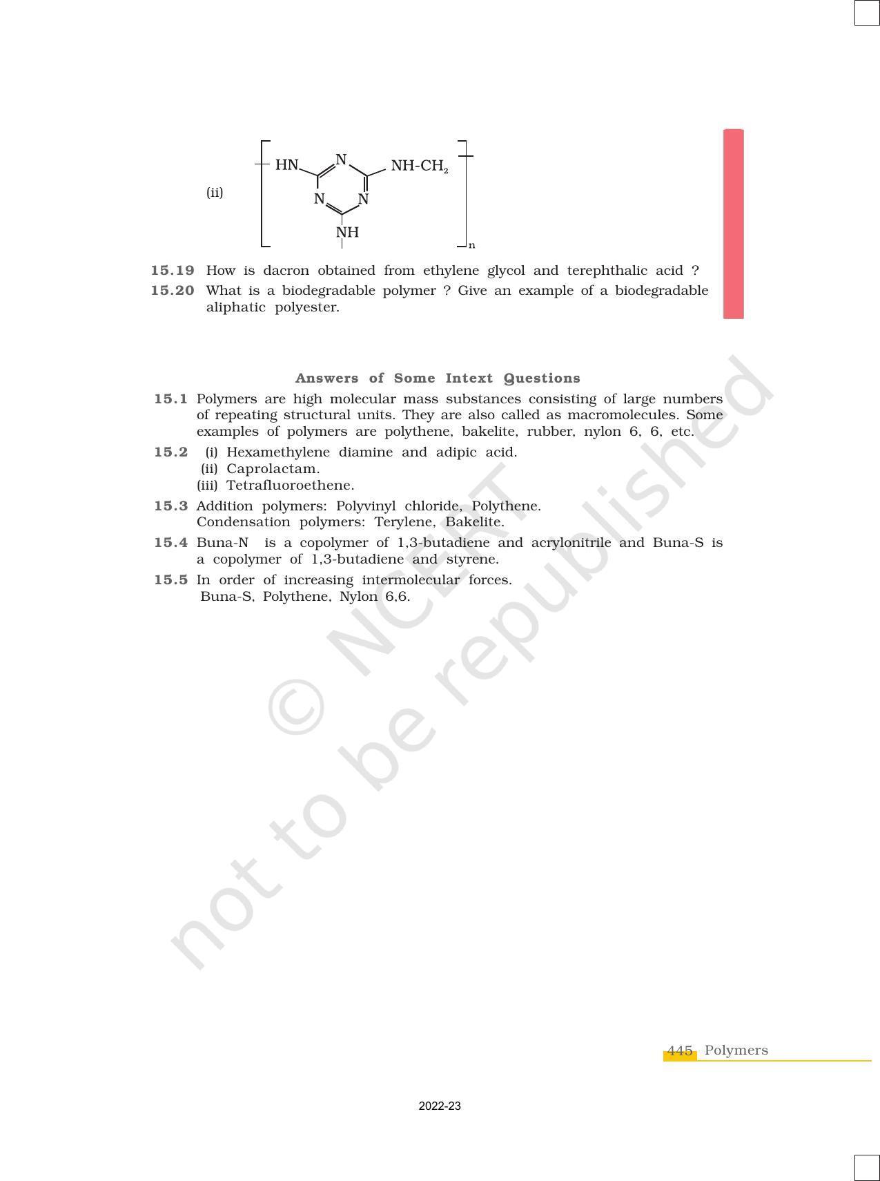 NCERT Book for Class 12 Chemistry Chapter 15 Polymers - Page 13