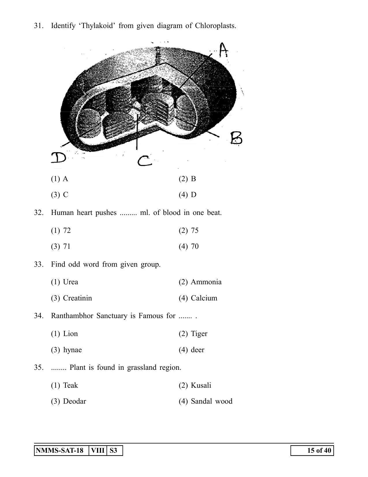 SAT HINDI 2018-19 Class 8 Maharashtra NMMS Question Papers - Page 15
