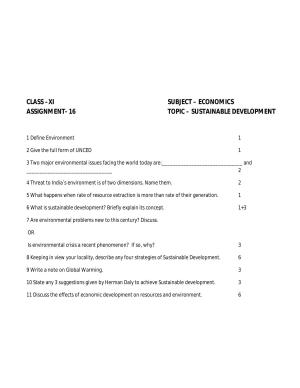 CBSE Worksheets for Class 11 Economics Assignment 16