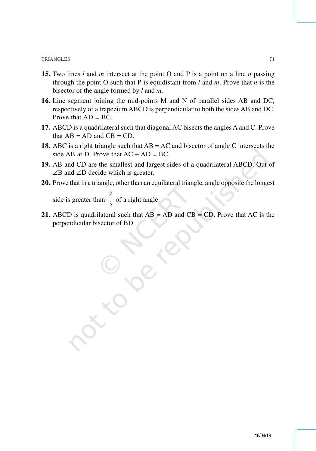 NCERT Exemplar Book for Class 9 Maths: Chapter 7 Triangles - Page 9