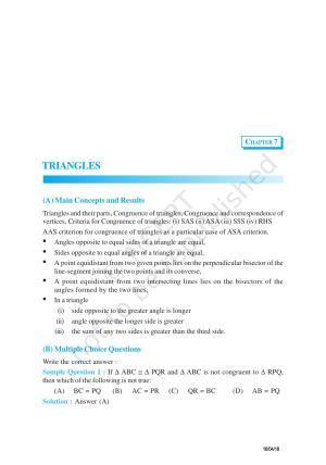 NCERT Exemplar Book for Class 9 Maths: Chapter 7 Triangles