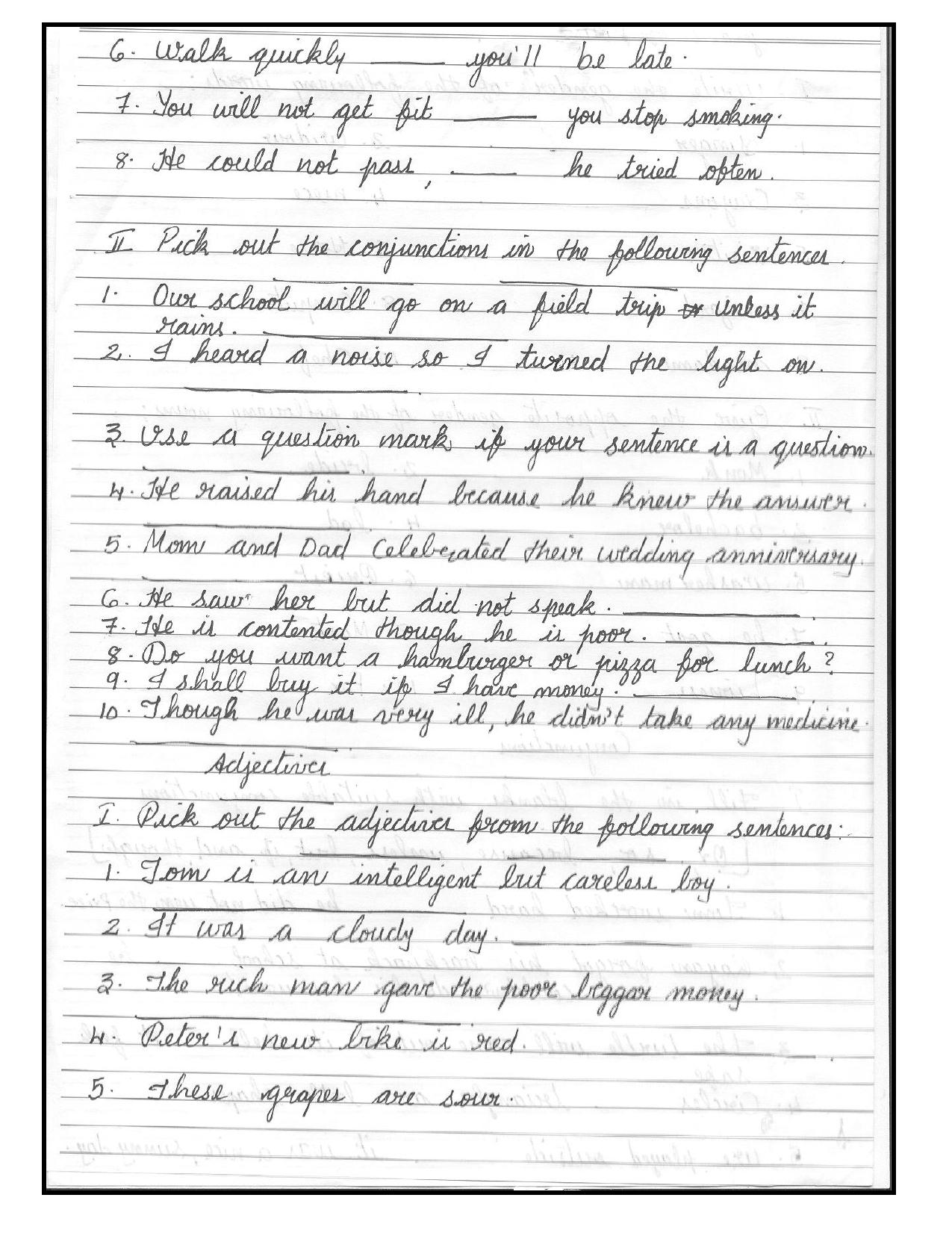 Worksheet for Class 3 English Writing Tasks Assignment - Page 2