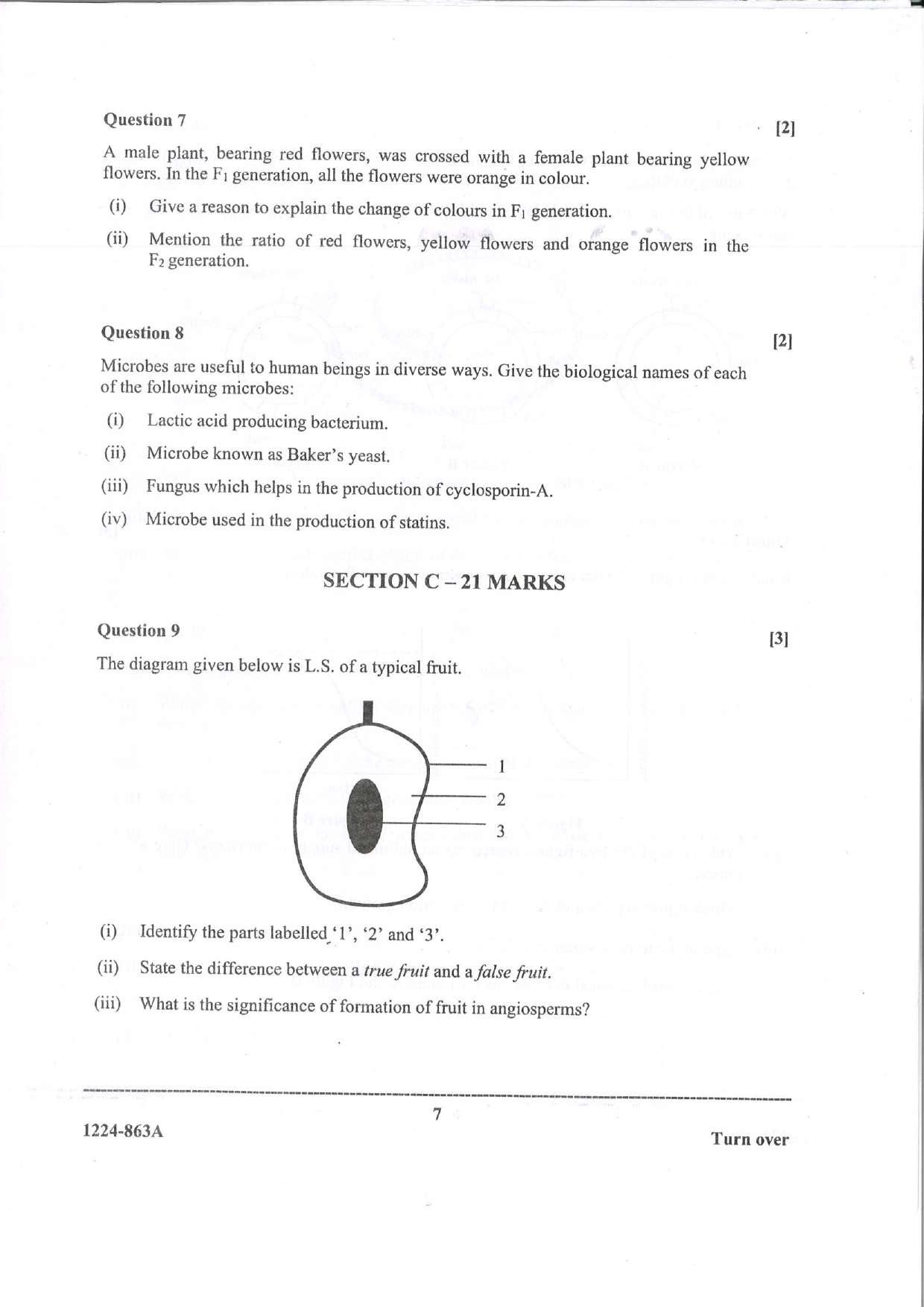 ISC Class 12 Biology 2024 Question Paper - Page 7