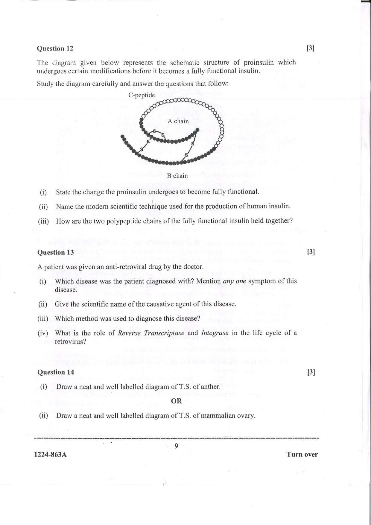 ISC Class 12 Biology 2024 Question Paper - Page 9