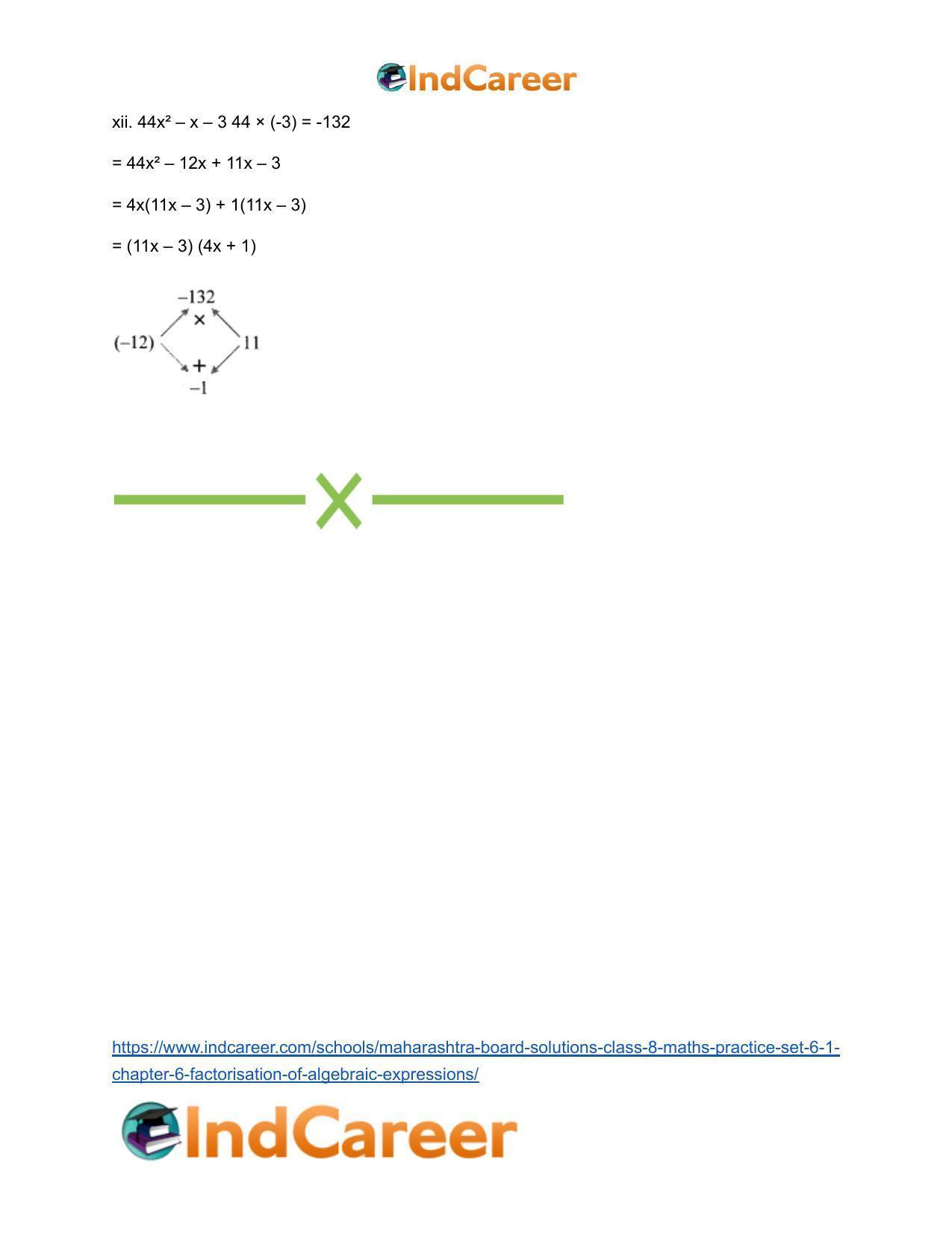 Maharashtra Board Solutions Class 8-Maths (Practice Set 6.1): Chapter 6- Factorisation of Algebraic Expressions - Page 7