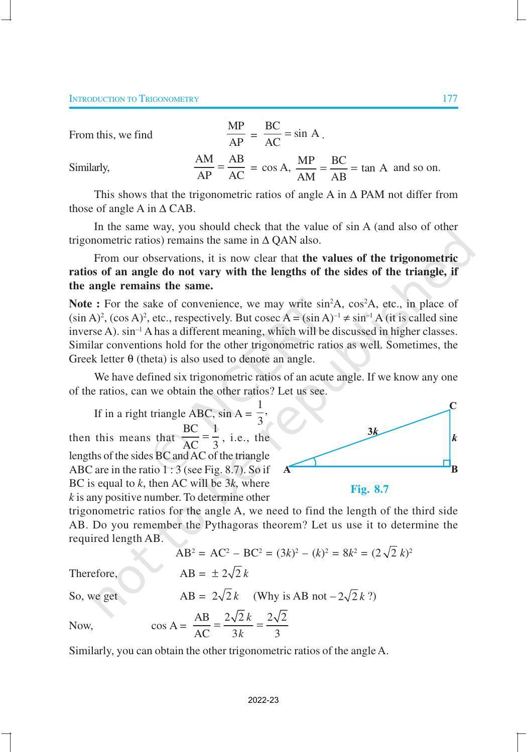 NCERT Book for Class 10 Maths Chapter 8 Introduction to Trigonometry - Page 5