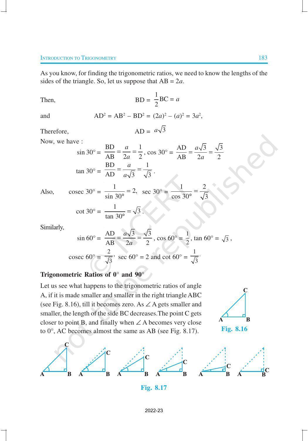 NCERT Book for Class 10 Maths Chapter 8 Introduction to Trigonometry - Page 11