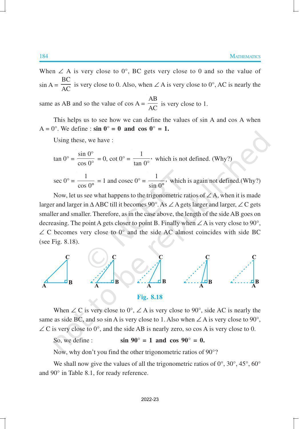 NCERT Book for Class 10 Maths Chapter 8 Introduction to Trigonometry - Page 12