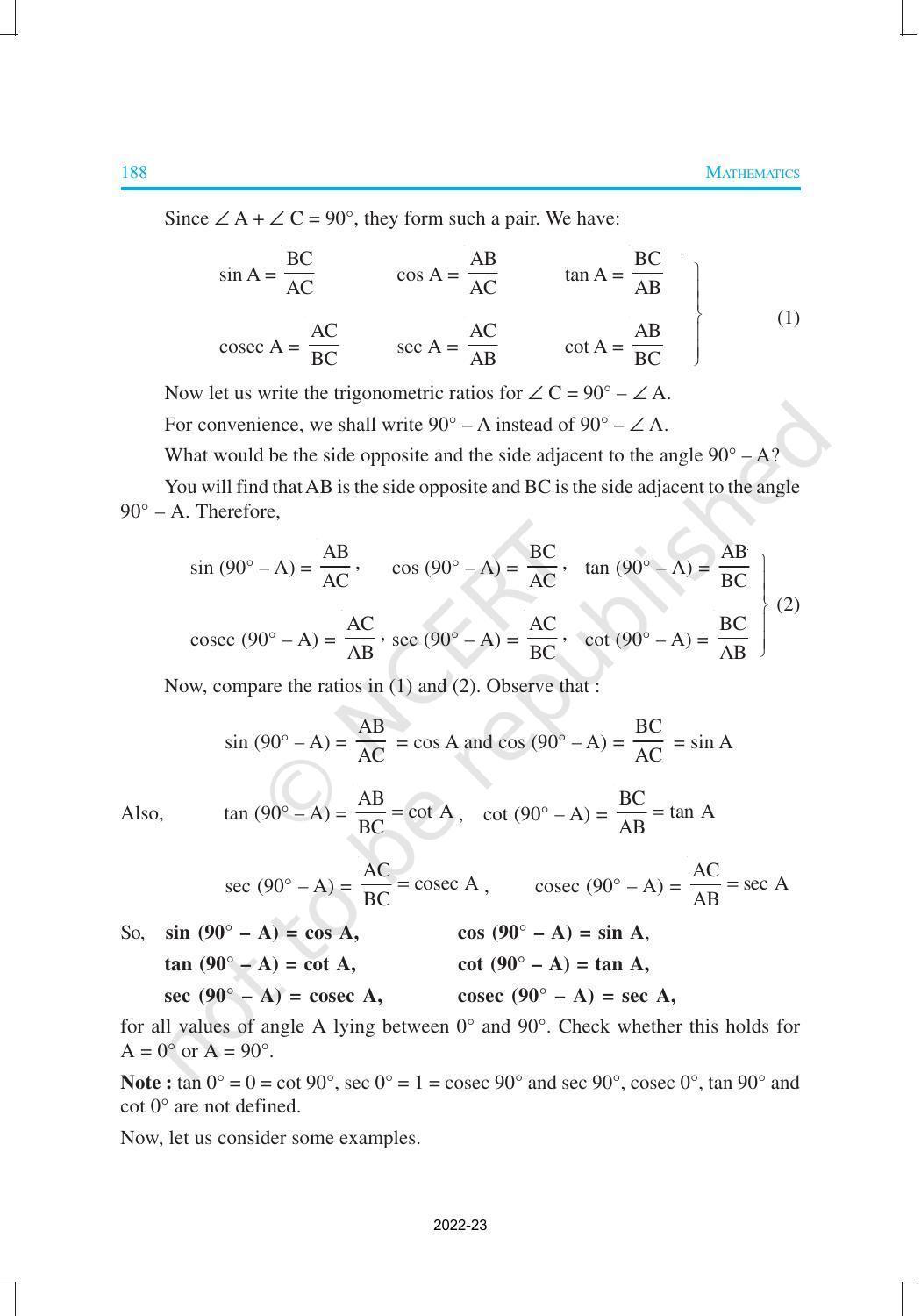 NCERT Book for Class 10 Maths Chapter 8 Introduction to Trigonometry - Page 16