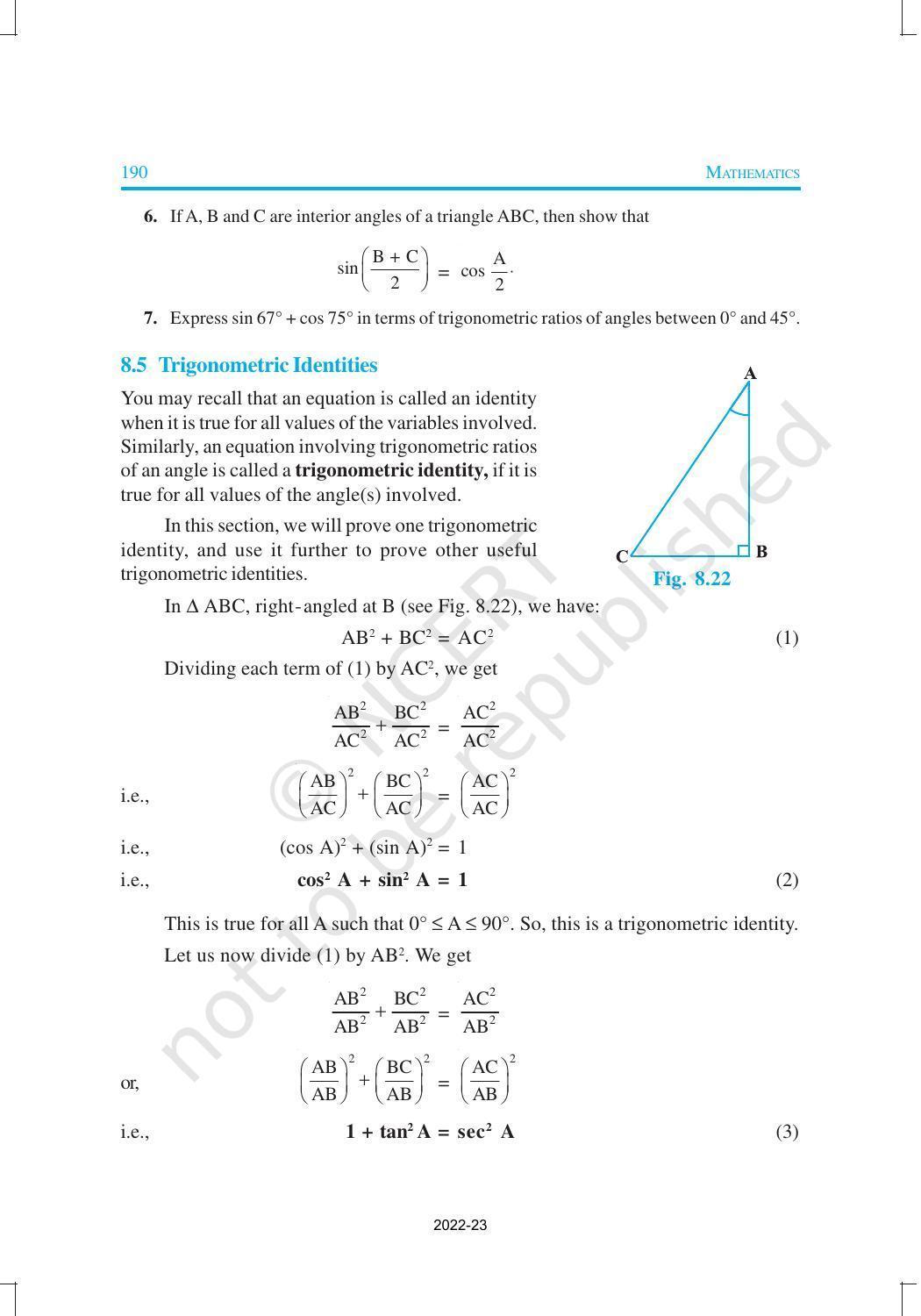 NCERT Book for Class 10 Maths Chapter 8 Introduction to Trigonometry - Page 18