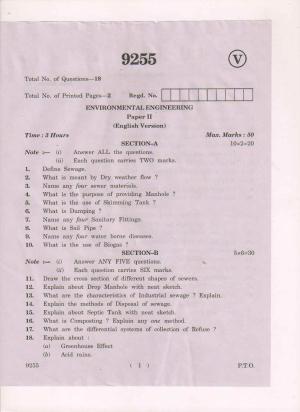 AP Inter 2nd Year Environmental Engineering-II March-2019-Vocational Question Paper