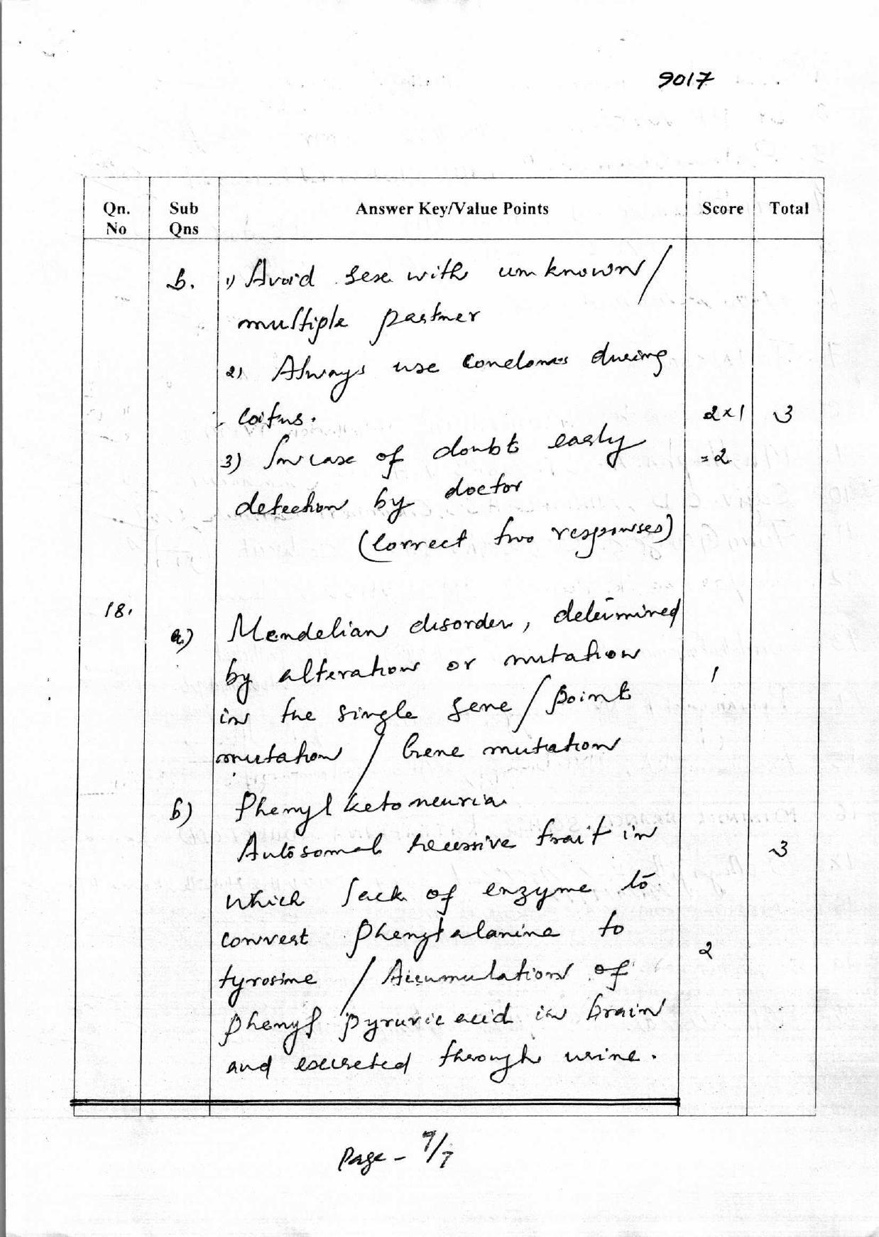 Kerala Plus Two 2018 Zoology Answer Key - Page 7