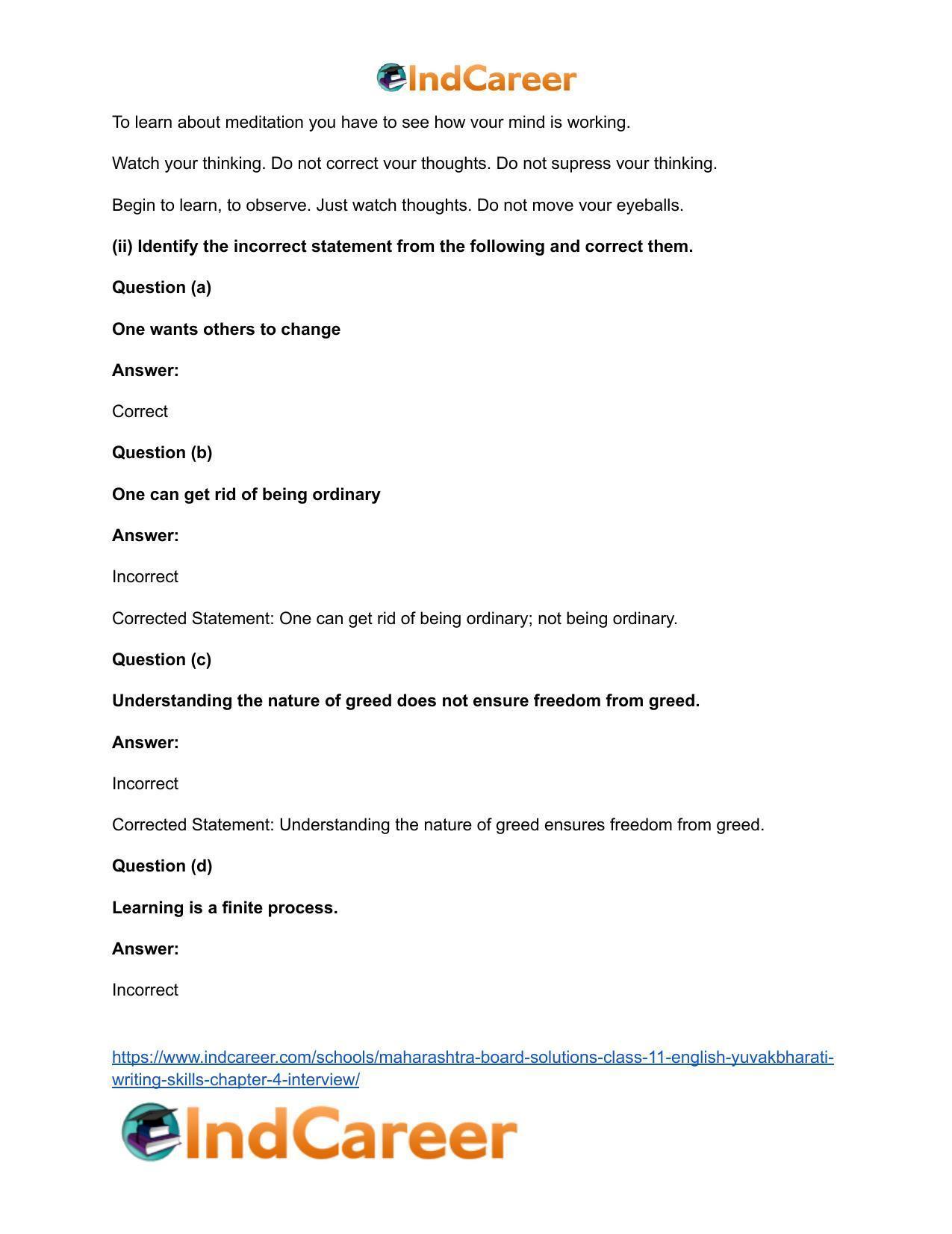 Maharashtra Board Solutions Class 11-English Yuvakbharati (Writing Skills): Chapter 4- Interview - Page 5
