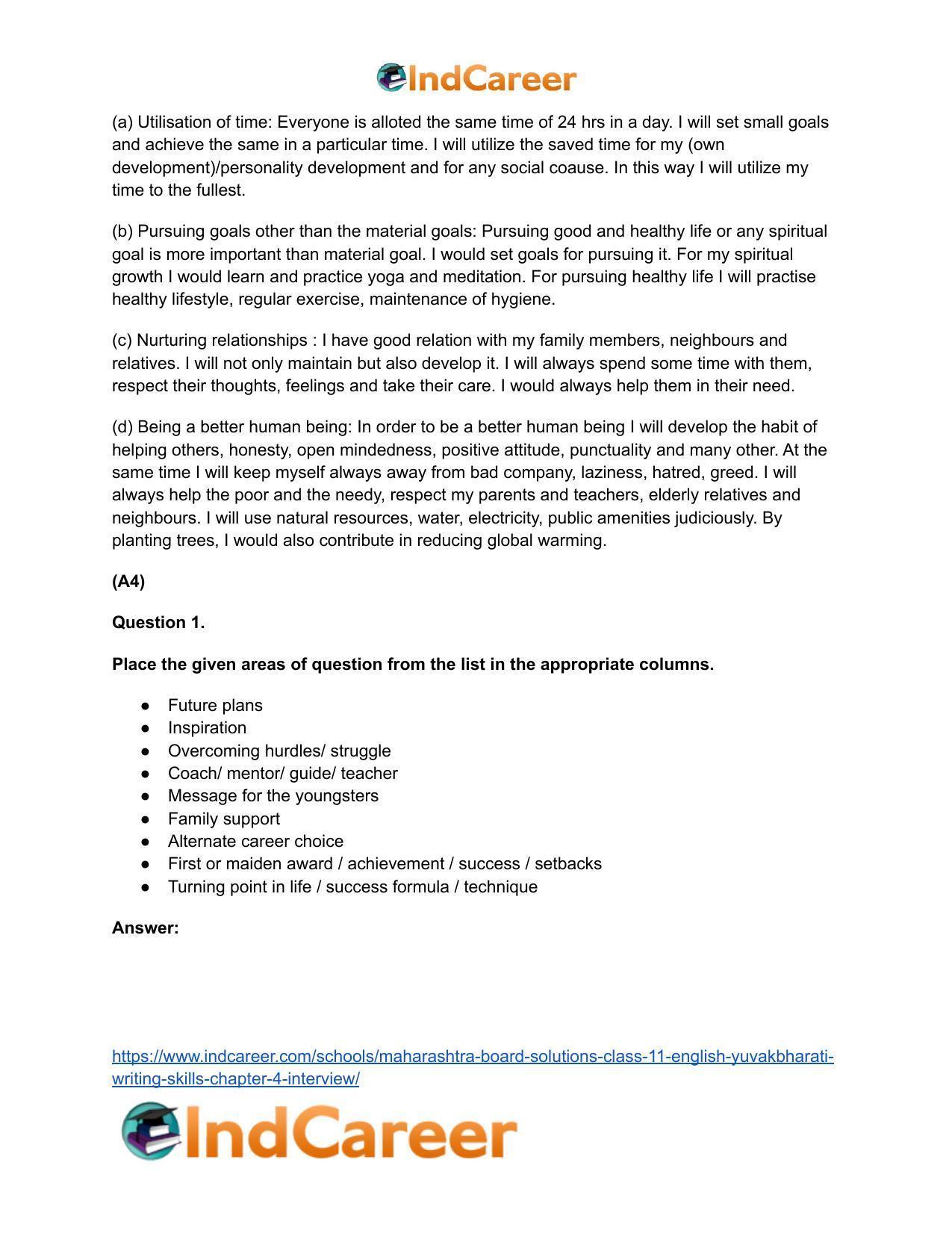 Maharashtra Board Solutions Class 11-English Yuvakbharati (Writing Skills): Chapter 4- Interview - Page 9