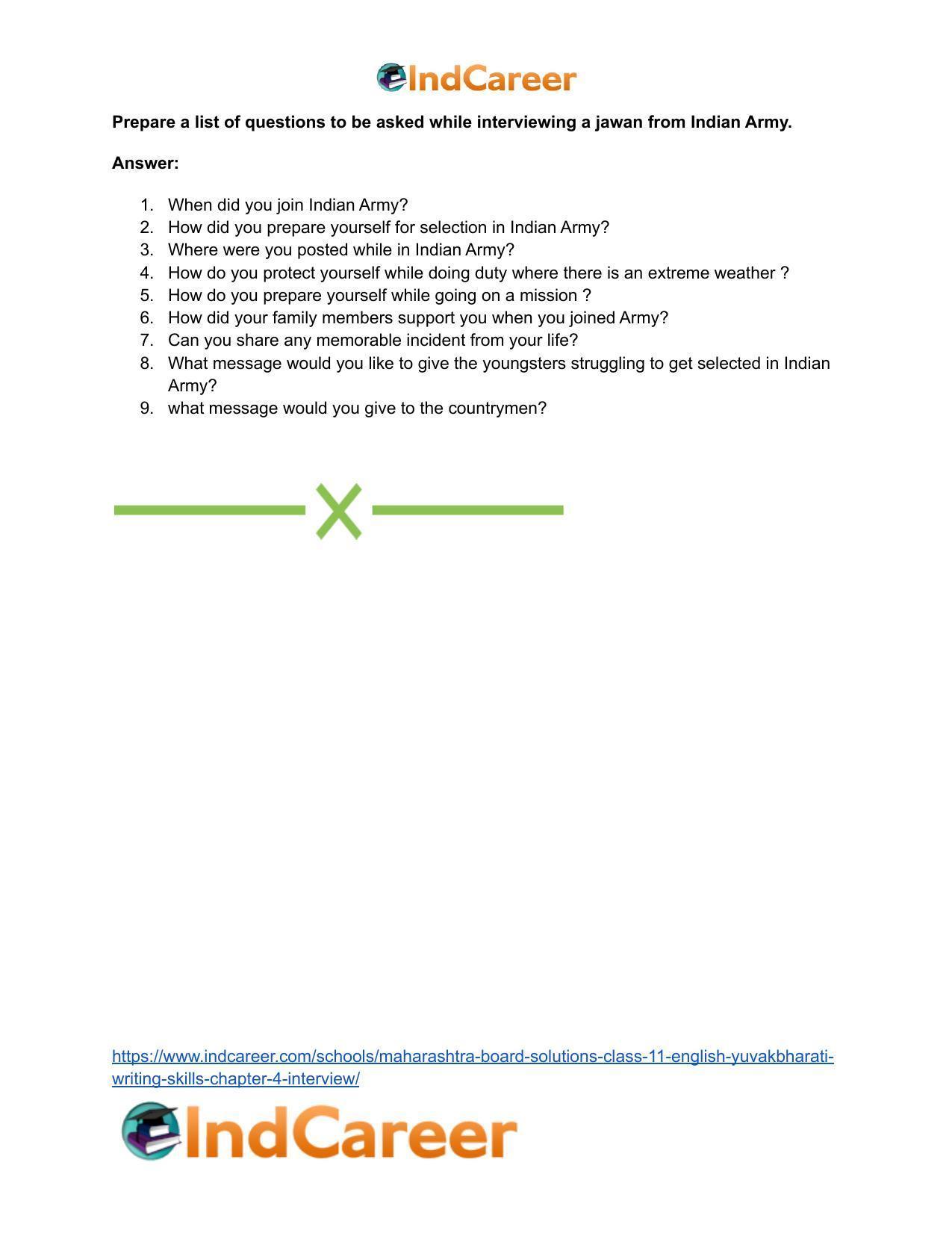 Maharashtra Board Solutions Class 11-English Yuvakbharati (Writing Skills): Chapter 4- Interview - Page 13