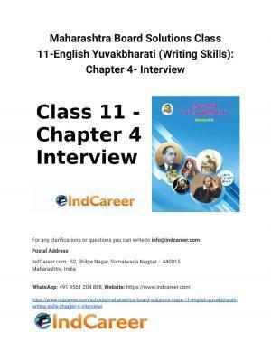 Maharashtra Board Solutions Class 11-English Yuvakbharati (Writing Skills): Chapter 4- Interview