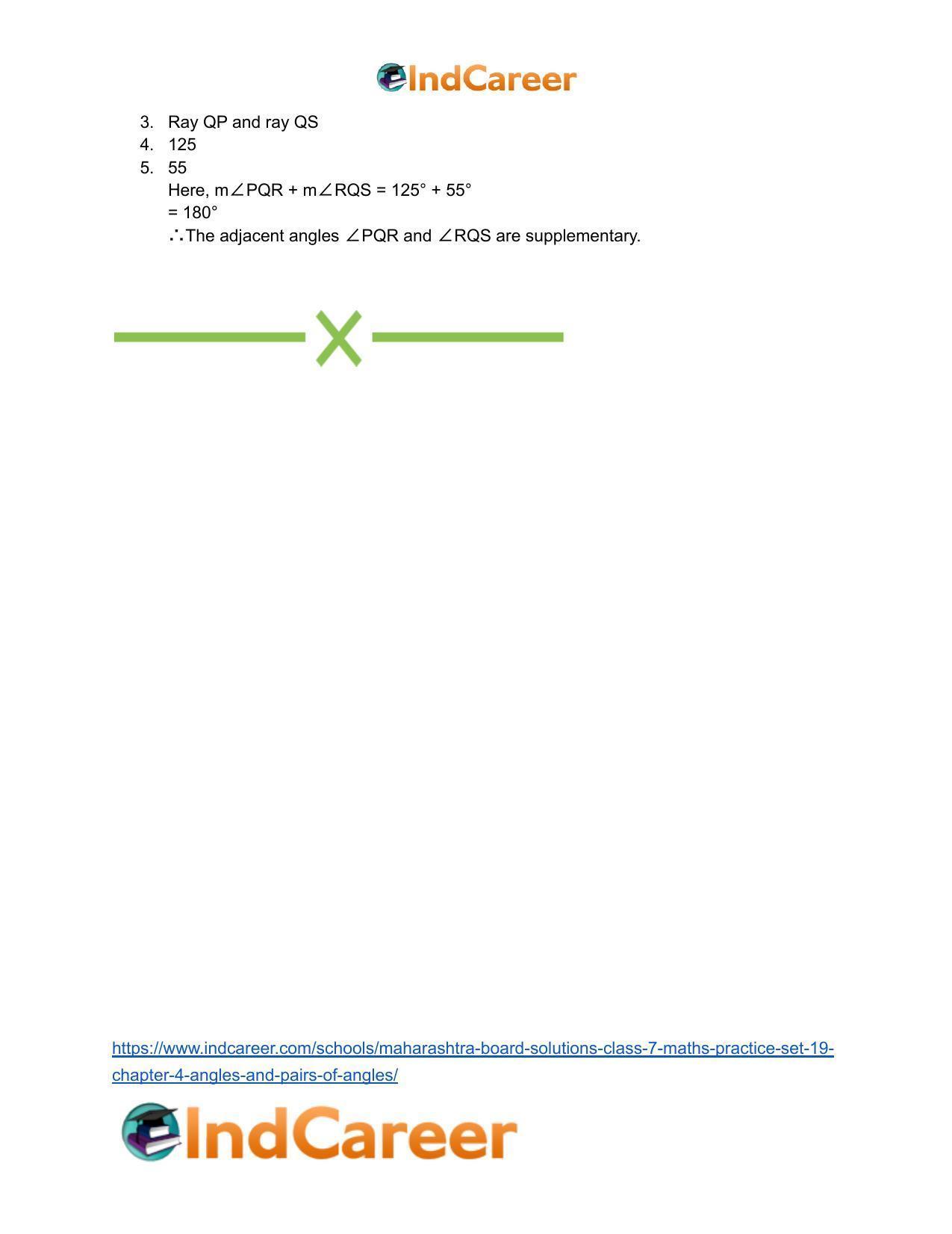 Maharashtra Board Solutions Class 7-Maths (Practice Set 19): Chapter 4- Angles and Pairs of Angles - Page 5