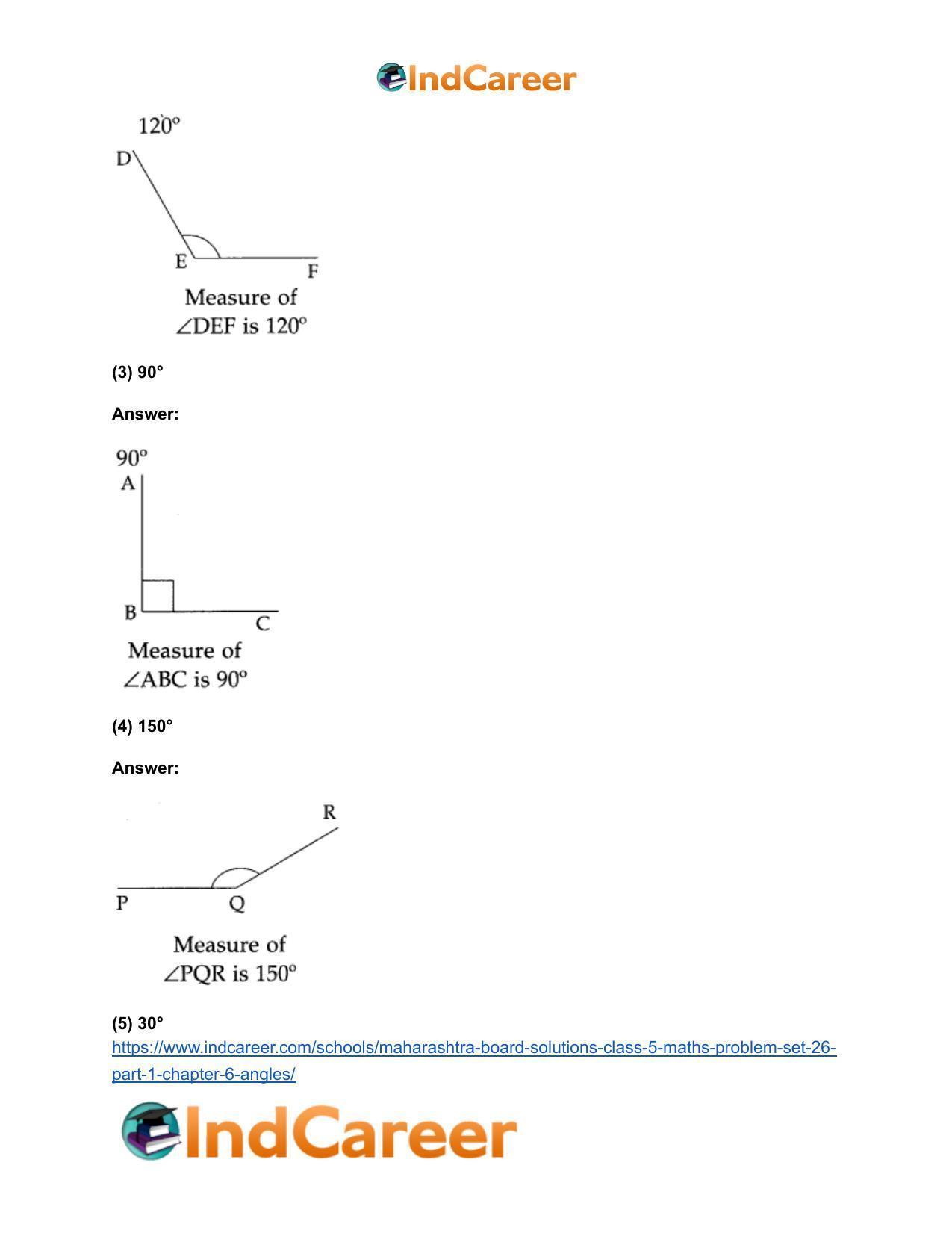 Maharashtra Board Solutions Class 5-Maths (Problem Set 26) - Part 1: Chapter 6- Angles - Page 3