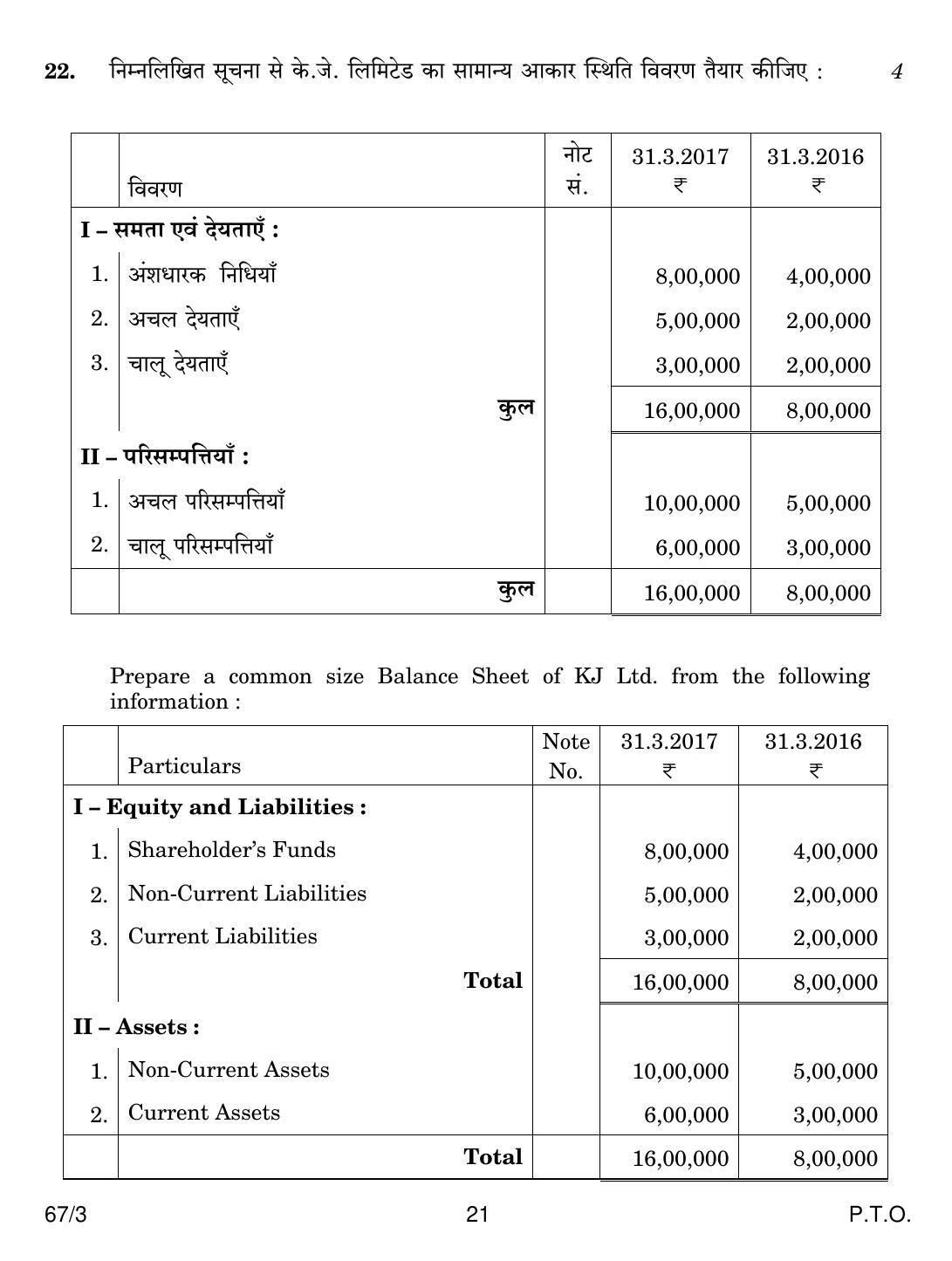 CBSE Class 12 67-3 ACCOUNTANCY 2018 Question Paper - Page 21