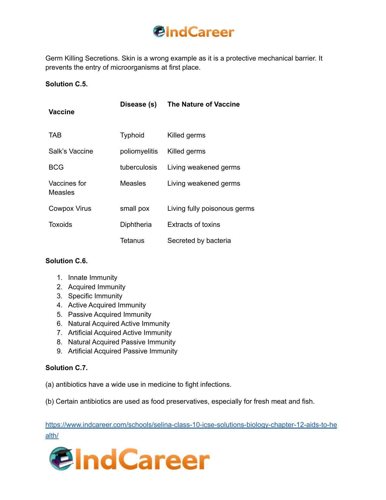 Selina Class 10 ICSE Solutions Biology : Chapter 12- Aids To Health - Page 5