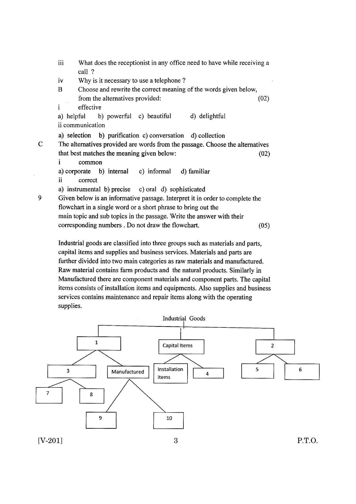 Goa Board Class 12 English Communication Skills 2019 (June 2019) Question Paper - Page 3