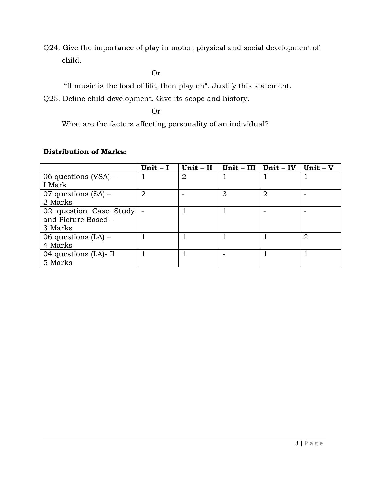 JKBOSE Class 12 Human Development Model Question Paper - Page 3