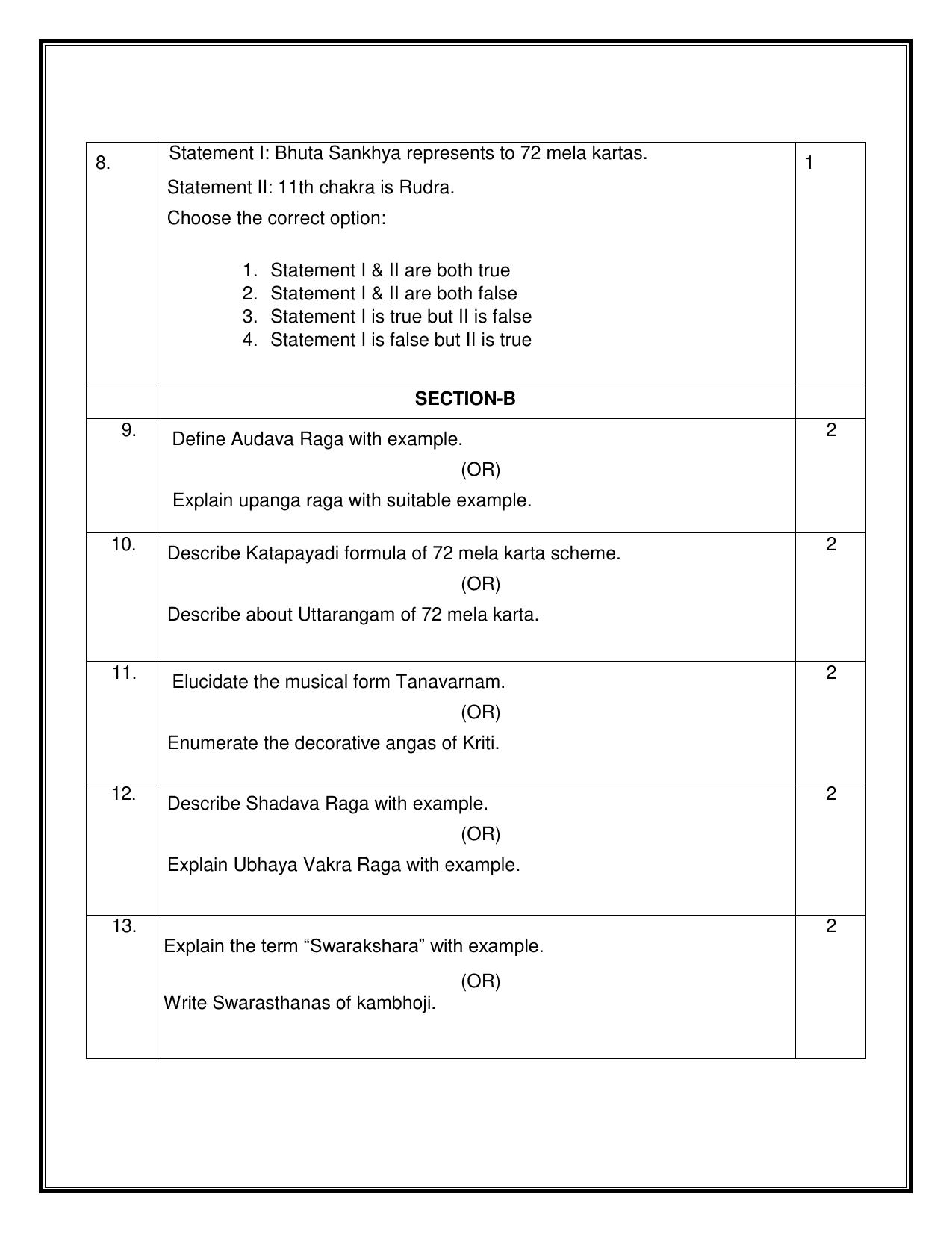 CBSE Class 10 Carnatic Music-Vocal Sample Paper 2025 - Page 3