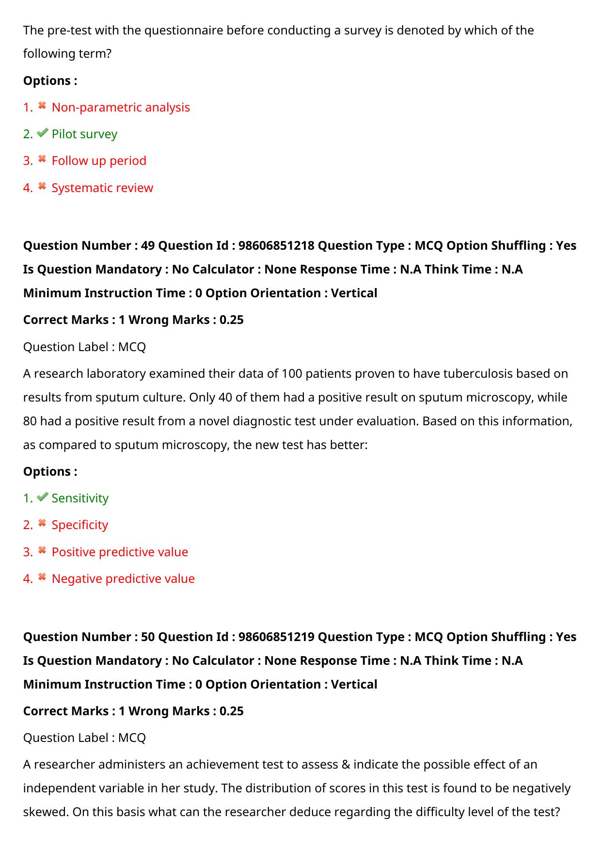 ICMR JRF 2022 Question Paper with Answers - Page 91