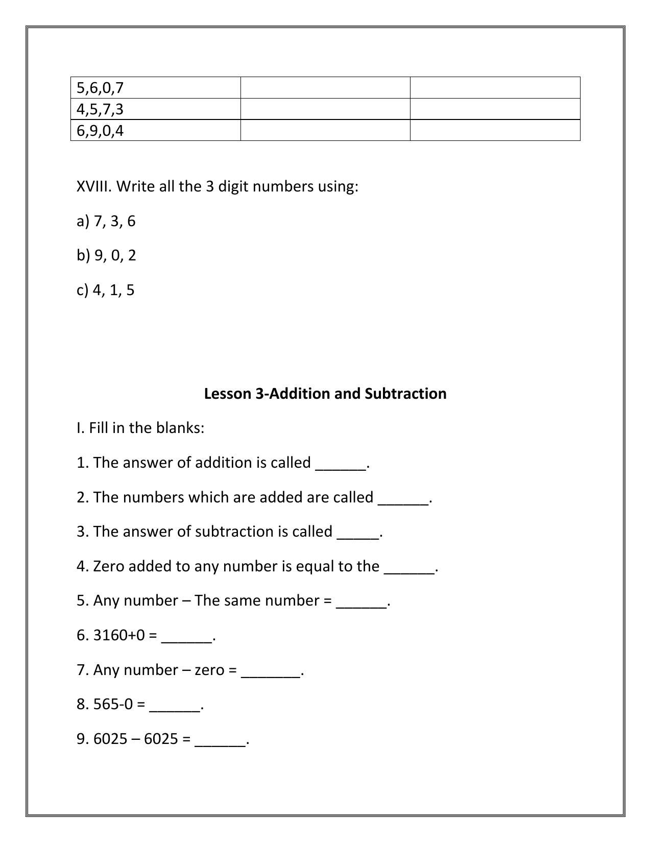 Worksheet for Class 3 Mathematics Four Digit Numbers Assignment - Page 8